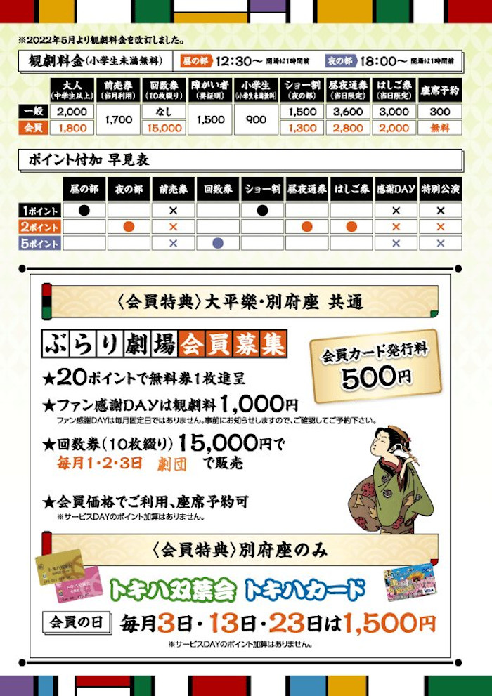 観劇料改定